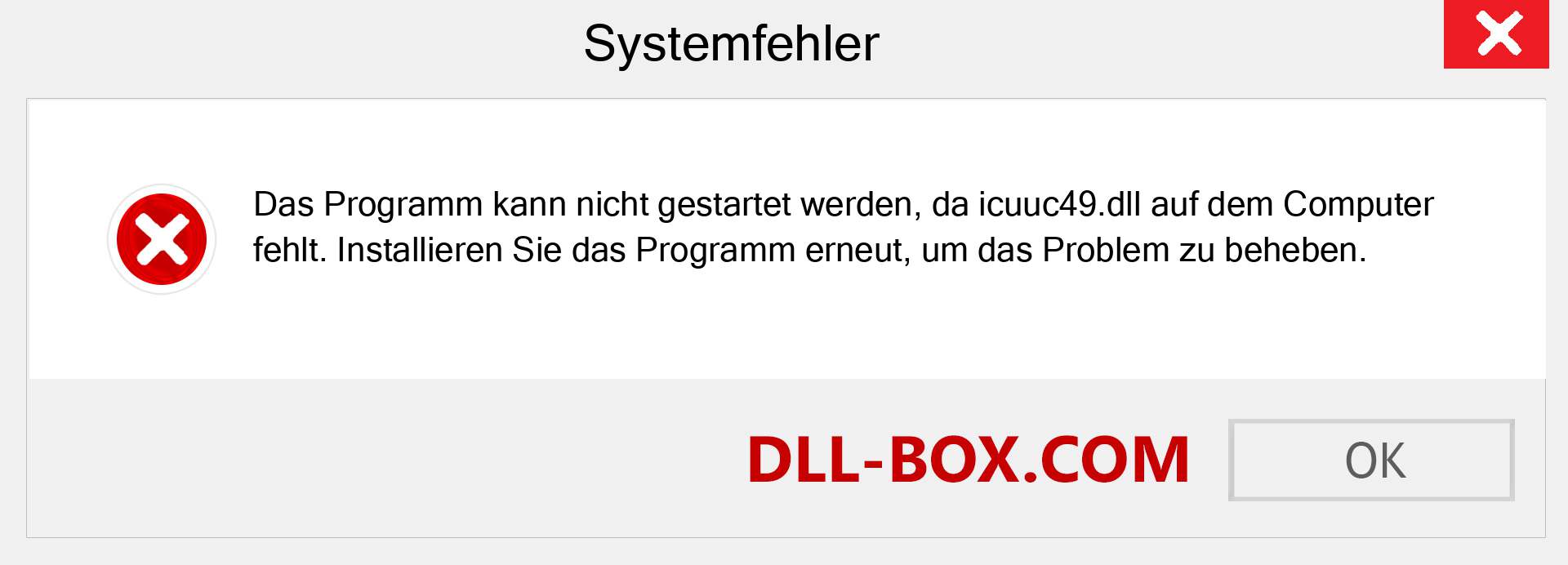 icuuc49.dll-Datei fehlt?. Download für Windows 7, 8, 10 - Fix icuuc49 dll Missing Error unter Windows, Fotos, Bildern