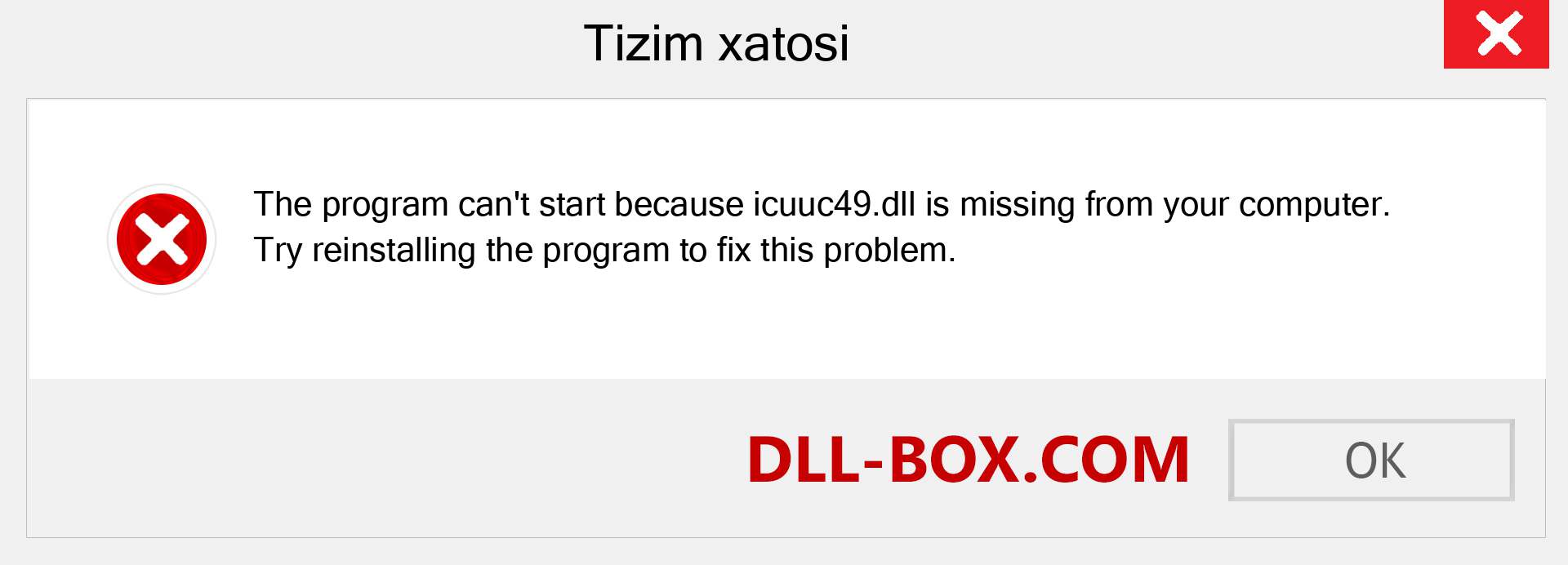 icuuc49.dll fayli yo'qolganmi?. Windows 7, 8, 10 uchun yuklab olish - Windowsda icuuc49 dll etishmayotgan xatoni tuzating, rasmlar, rasmlar